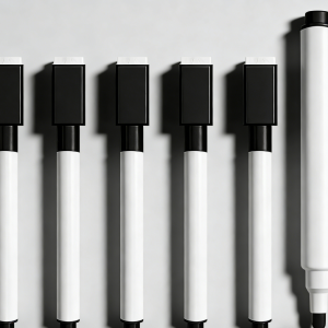 5 black magnetic whiteboard markers, mini whiteboard markers with erasable caps, suitable for whiteboard writing (5-pack)